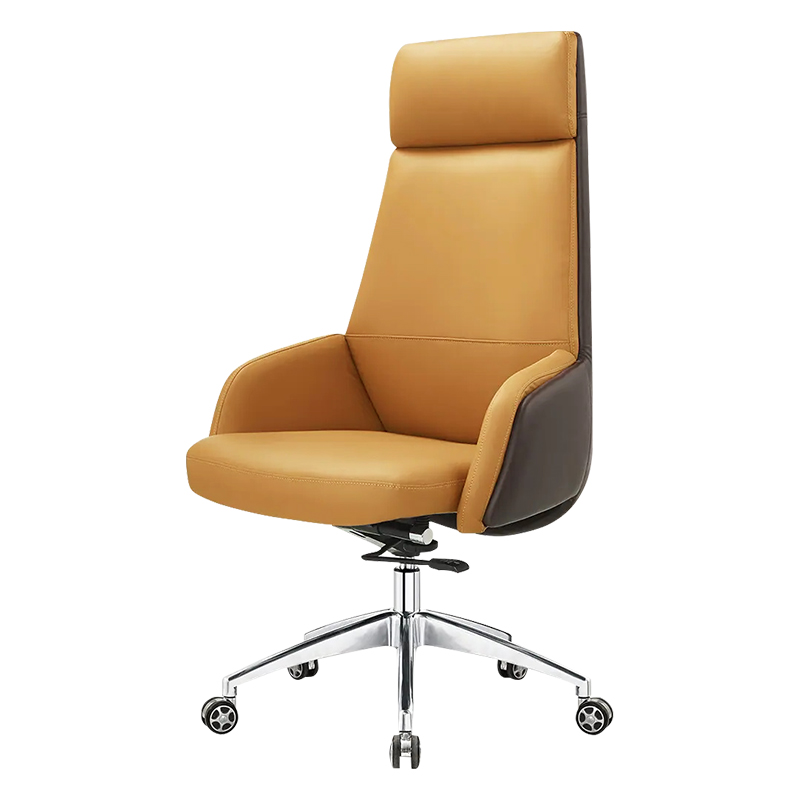 臻远 ZY-6706 办公椅转椅家用电脑椅商务办公椅书房椅高靠背皮椅 西皮