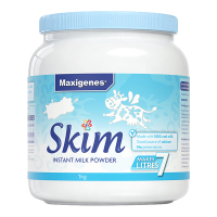 新效期[保税]美可卓(Maxigenes)蓝胖子蓝妹子脱脂高钙牛奶粉1kg 澳洲进口脱脂成人中老年青少年学生奶粉