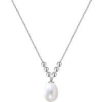 925纯银项链女水滴淡水珍珠吊坠锁骨链小众设计ins时尚轻奢送女朋友老婆情人节七夕生日礼物