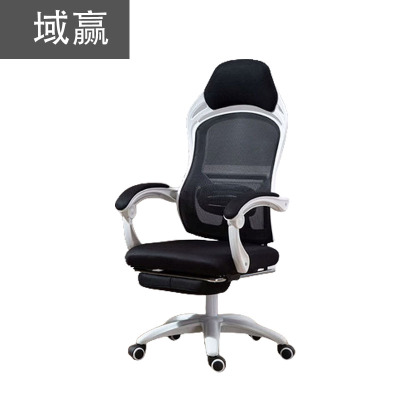 域赢网布透气椅办公椅现代简约职员电脑椅人体工学椅会议椅家用电竞椅白框黑网