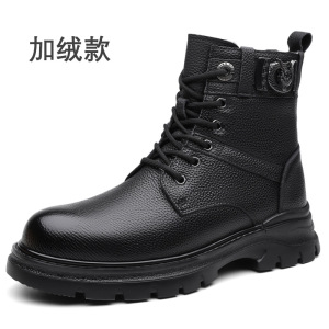 马丁靴男士冬季加绒保暖棉鞋高帮皮靴男头层牛皮工装靴真皮雪地靴_46