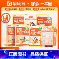 2024新版寒假一本通[语文英语通用][数学人教] 小学四年级 [正版]2024年新版小学猿辅导寒假一本通视频课语文数学