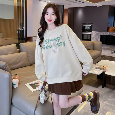 [1折价42.9元,叠加优惠券]唐狮秋季新款女圆领前胸字母图案卫衣百搭韩系潮流时尚