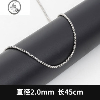 JiMi2.0mm方珠珍珠链 钛钢饰品嘻哈情侣配链 ins个性欧美男士潮牌链子
