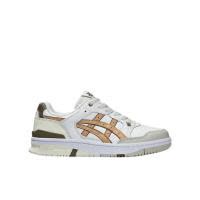 亚瑟士(ASICS)低帮系带皮革跑步鞋男运动鞋白色蜜米色圆头休闲百
