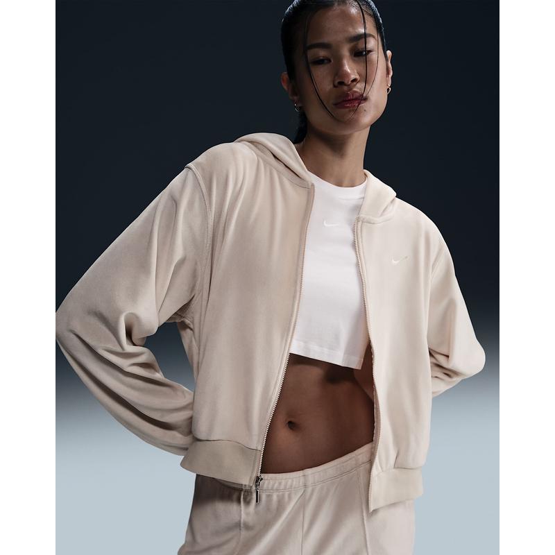Nike女款宽松摇粒绒连帽拉链运动夹克轻便舒适百搭休闲外套