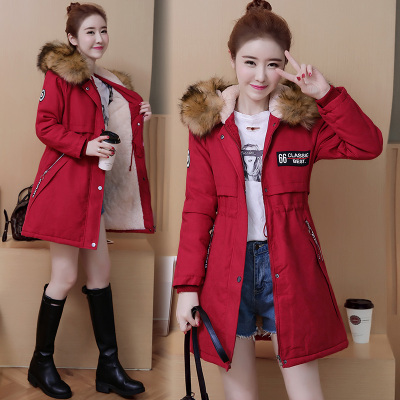 SUNTEK派克服风衣款2020冬季新款休闲中长款大码加绒加厚棉衣女修身显瘦风衣