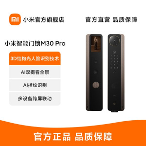 小米智能门锁M30 Pro 指纹掌静脉人脸大屏双摄全景全自动智能门锁