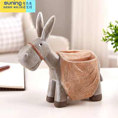 希杰狮王北欧创意笔筒收纳盒办公室桌面装饰摆件现代简约时尚可爱书房摆设咖啡色