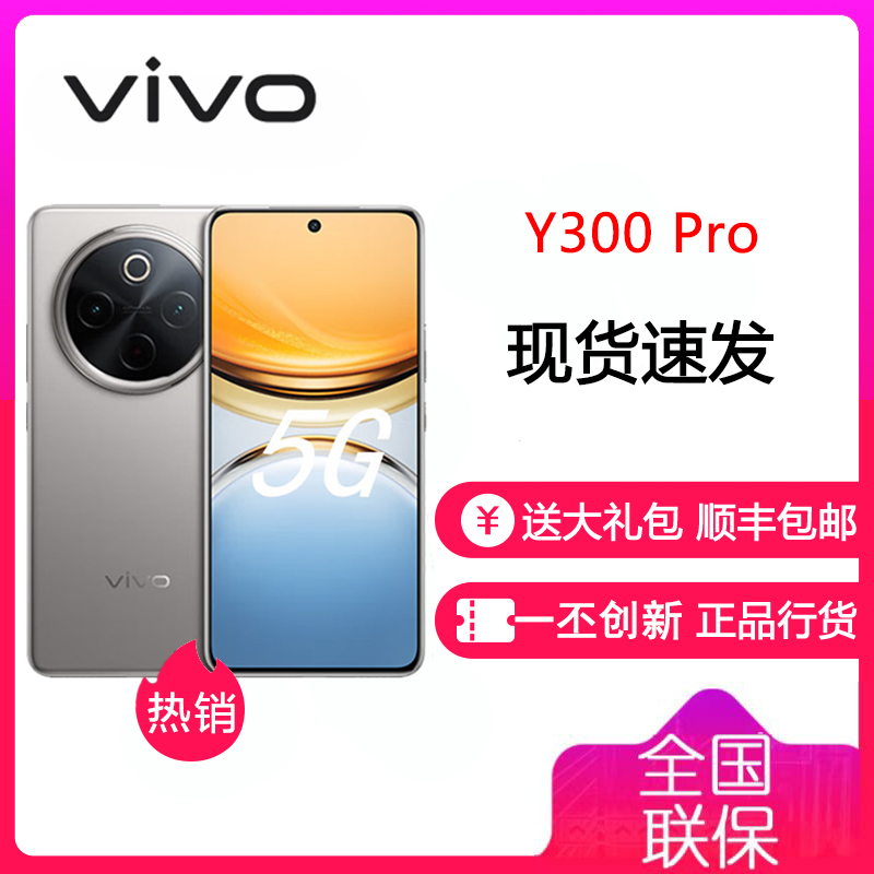 vivo Y300 Pro 钛色 12GB+256GB 骁龙6 5G芯 6500mAh电池 80W充电 5000万高清影像 5G 手机