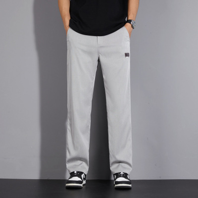 2025新款直筒裤子男夏季显高垂顺弹力宽松百搭商务潮牌休闲裤简约