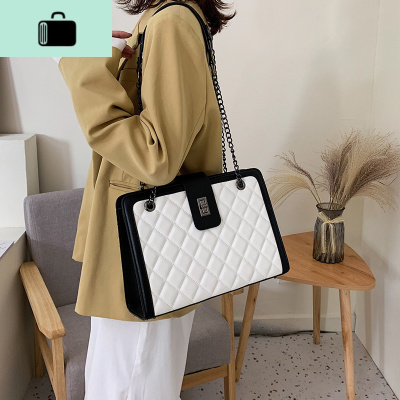 大容量流行包包女包新款2020时尚韩版百搭质感菱格链条单肩斜挎包NEW LAKE女士单肩包