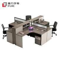 富力华驰 屏风工位 四人位+柜子 张