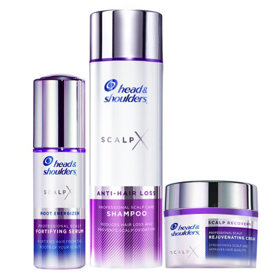 海飞丝青春水防掉发脱发套装洗发水145ml+40ml头皮精华+50g焕活