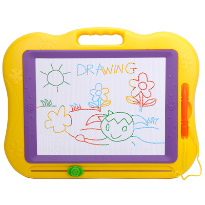 儿童写字板大号彩色磁性画画板宝宝家用涂鸦板玩具9988A黄色