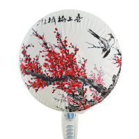 幸福派 电风扇罩子防尘罩套子电扇保护罩立式落地式全包布艺圆形防灰网罩 034喜上眉梢 直径约46cm