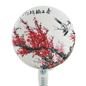 幸福派 电风扇罩子防尘罩套子电扇保护罩立式落地式全包布艺圆形防灰网罩 034喜上眉梢 直径约46cm