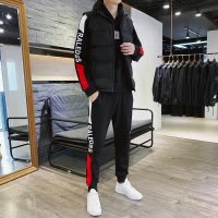 SUNTEK港风炸街三件套马甲一整套装卫衣服男装初春季潮流痞帅气搭配外套卫衣