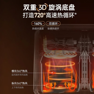 摩飞家用8L大容量可视双炸篮多功能空气炸锅 MR8100 白色 单位:个