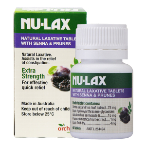NuLax加强版西梅味乐康片40粒/瓶装 澳洲进口膳食纤维/果蔬纤维 排宿便滋润肠胃 香港/保税随机发 澳洲原装进口