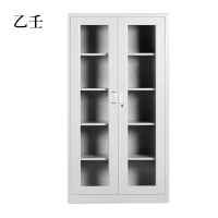 乙壬钢制文件柜资料柜档案柜财务凭证柜带锁储物柜铁皮柜书柜通玻对开门文件柜[工厂现做 7天内发货]