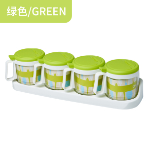 茶花厨房调料盒组合套装玻璃盐罐家用塑料调料瓶收纳盒小号调味罐