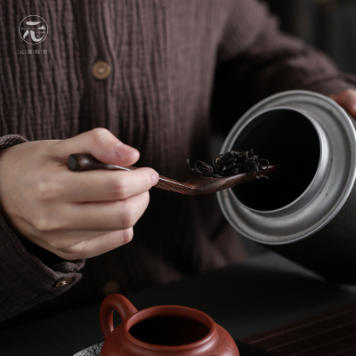 家柏饰(CORATED)黑檀木旋转实道六君子茶夹功夫茶具茶杯收纳架茶艺配件