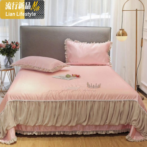 蕾丝雪纺纱冰丝凉席三件套夏凉席加密软席绣花公主风空调席1.8m床 三维工匠凉席/凉枕