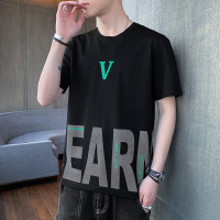 夏季男短袖T恤潮流韩版ins青少年学生休闲百搭圆领上衣男