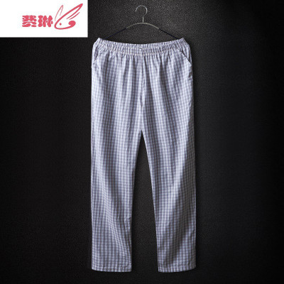 夏季男士睡裤薄款长裤男家居裤宽松休闲大码居家裤棉沙滩裤费琳