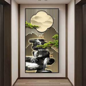 维诺亚中式玄关装饰画轻奢大气入户走廊简约过道立体贴画墙贴壁画