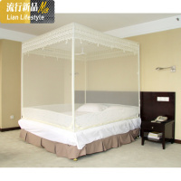 蚊帐三开拉链坐床式方顶单层防蚊1.5米回底1.8m床家用 三维工匠