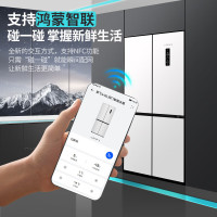 新飞风冷无霜超薄零嵌445L十字门鸿蒙智联电冰箱一级双直流变频全空间除菌BCD-445WKQ8AT-2素雪白