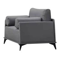 翌嘉 YJ-20129 办公沙发洽谈接待商务沙发黑色单人位西皮