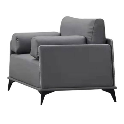 翌嘉 YJ-20129 办公沙发洽谈接待商务沙发黑色单人位西皮