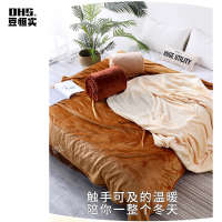 豆恒实(DHS)牛奶珊瑚绒咖色毛毯ZY-MT02/床(150*200cm,可定制)