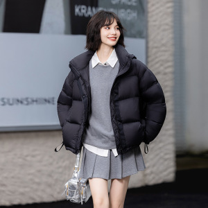 2025冬季新款短款羽绒服时尚休闲百搭女士连帽面包服90鸭绒高品质