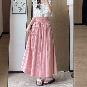 杏色山本裙裤女夏季2026新款显瘦高腰垂感a字半身裙冰丝阔腿裤裙
