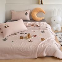 ins可爱毛巾绣天丝夏被少女心软糯空调被子夏季可水洗夏凉被