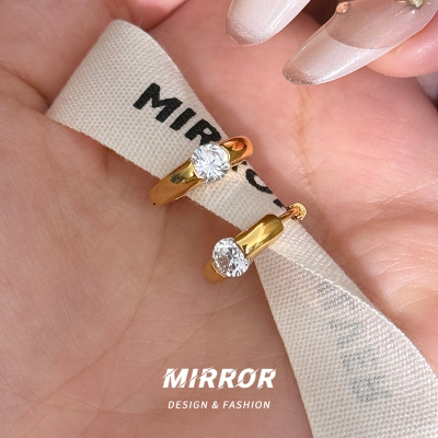 925纯银金属感闪亮耳扣女耳环耳饰ins风创意气质高级感潮 BCE9196送女朋友老婆情人节七夕生日礼物