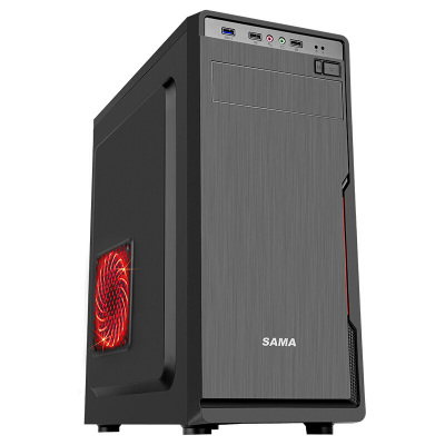 先马（SAMA）星脉1商务机箱(U3、支持ATX主板固态硬盘长显卡高CPU散热）黑色电脑机箱