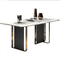 轻奢意式大理石餐桌长方形北欧现代简约家用餐桌椅组合小户型桌子