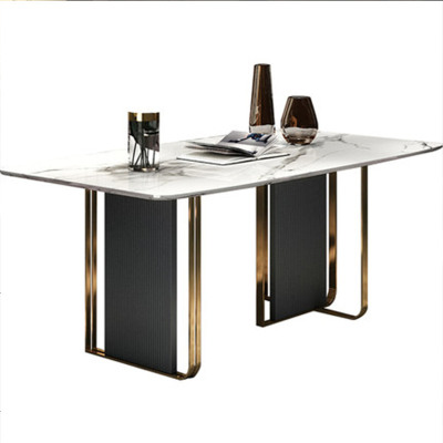 轻奢意式大理石餐桌长方形北欧现代简约家用餐桌椅组合小户型桌子