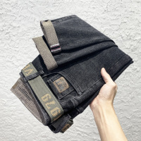 牛仔裤男潮牌刺绣弹力新款韩版小脚裤潮流青年裤子男