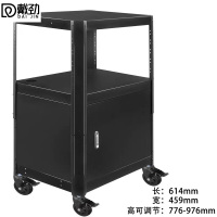 戴劲电脑设备架推车机房培训检测车打印机移动工作台黑色带柜款