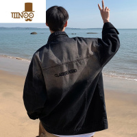 YANXU复古渐变牛仔外套男美式潮牌ins宽松工装夹克男休闲痞帅上衣