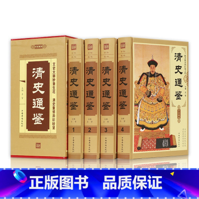 [正版]清史通鉴 精装全4册 清朝历史 中国历史书籍通史/清史 大清王朝历史 大清正史秘史艳史 清史稿 满清王朝中