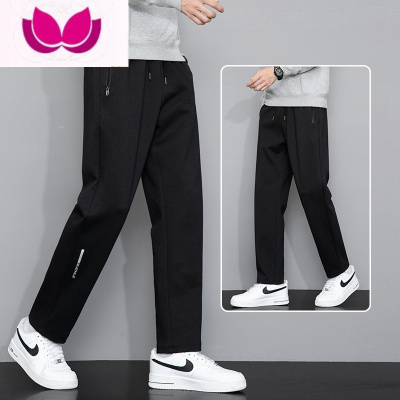 七斓黑色束脚运动裤男款宽松潮牌休闲长裤子夏季新款薄款卫裤男款