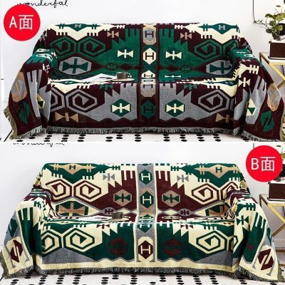 家柏饰(CORATED)北欧色沙发巾沙发布全盖毯子单简约沙发套沙发垫盖布罩 龟背纹[双面][] 90*180cm