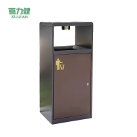喜力健 户外垃圾箱 简约单桶咖啡色 个